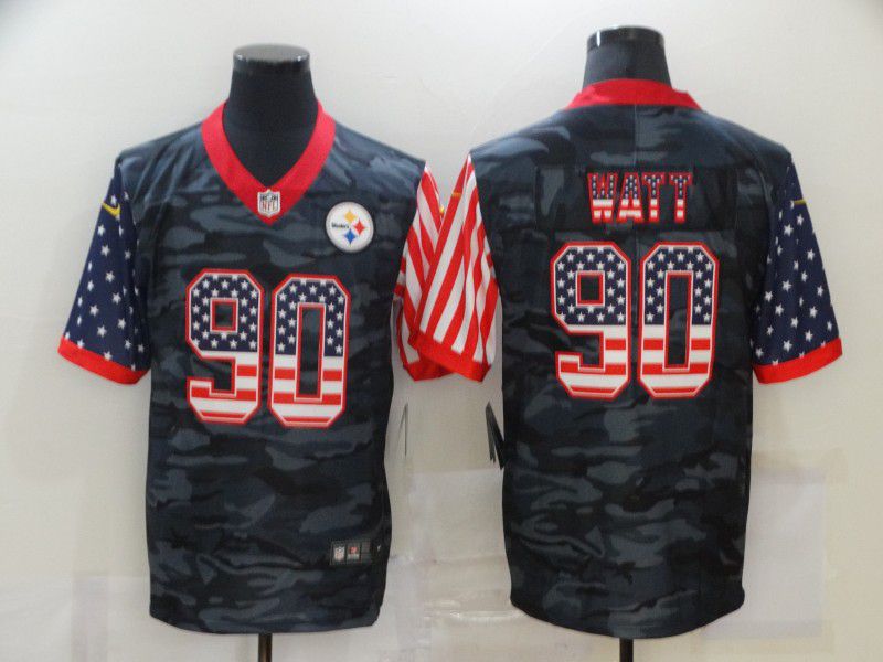 Men Pittsburgh Steelers 90 Watt Camouflage national flag Nike Limited NFL Jersey